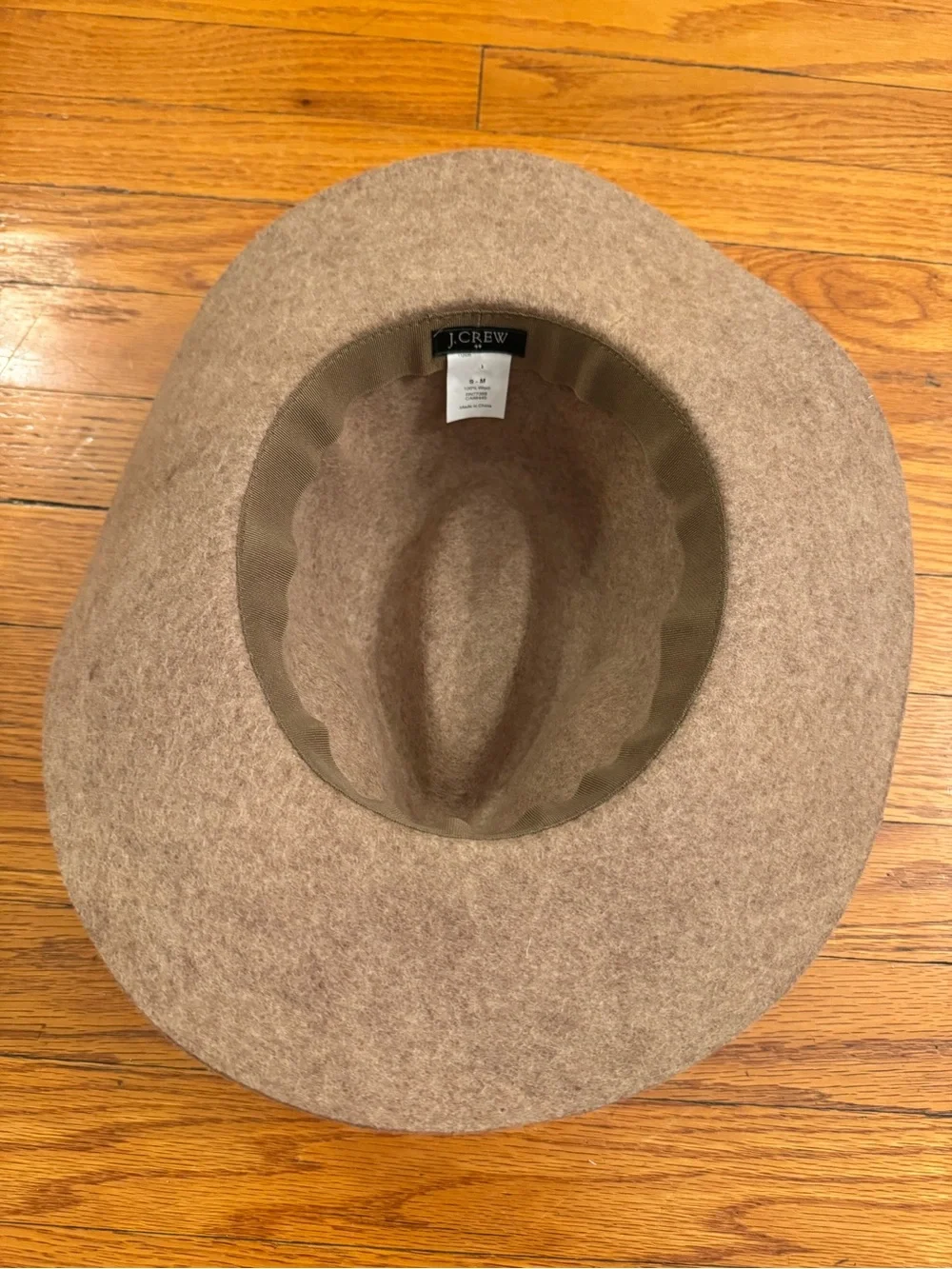 J.CREW Wide Brim Women’s Brown Solid Wool Felt Fedora Hat, Size S-M